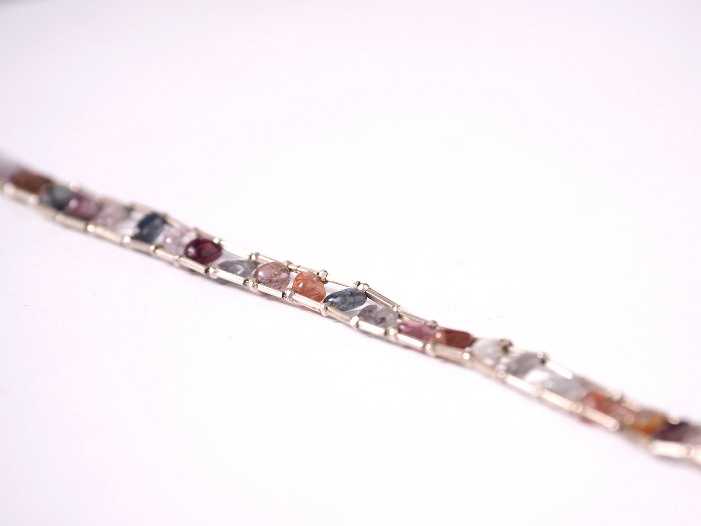 -Multi_color spinel- ladder bracelet