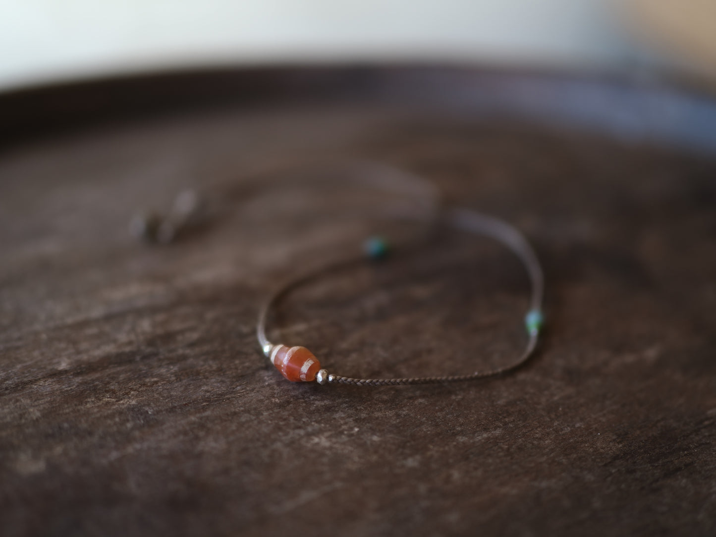 -Etched carnelian- code necklace