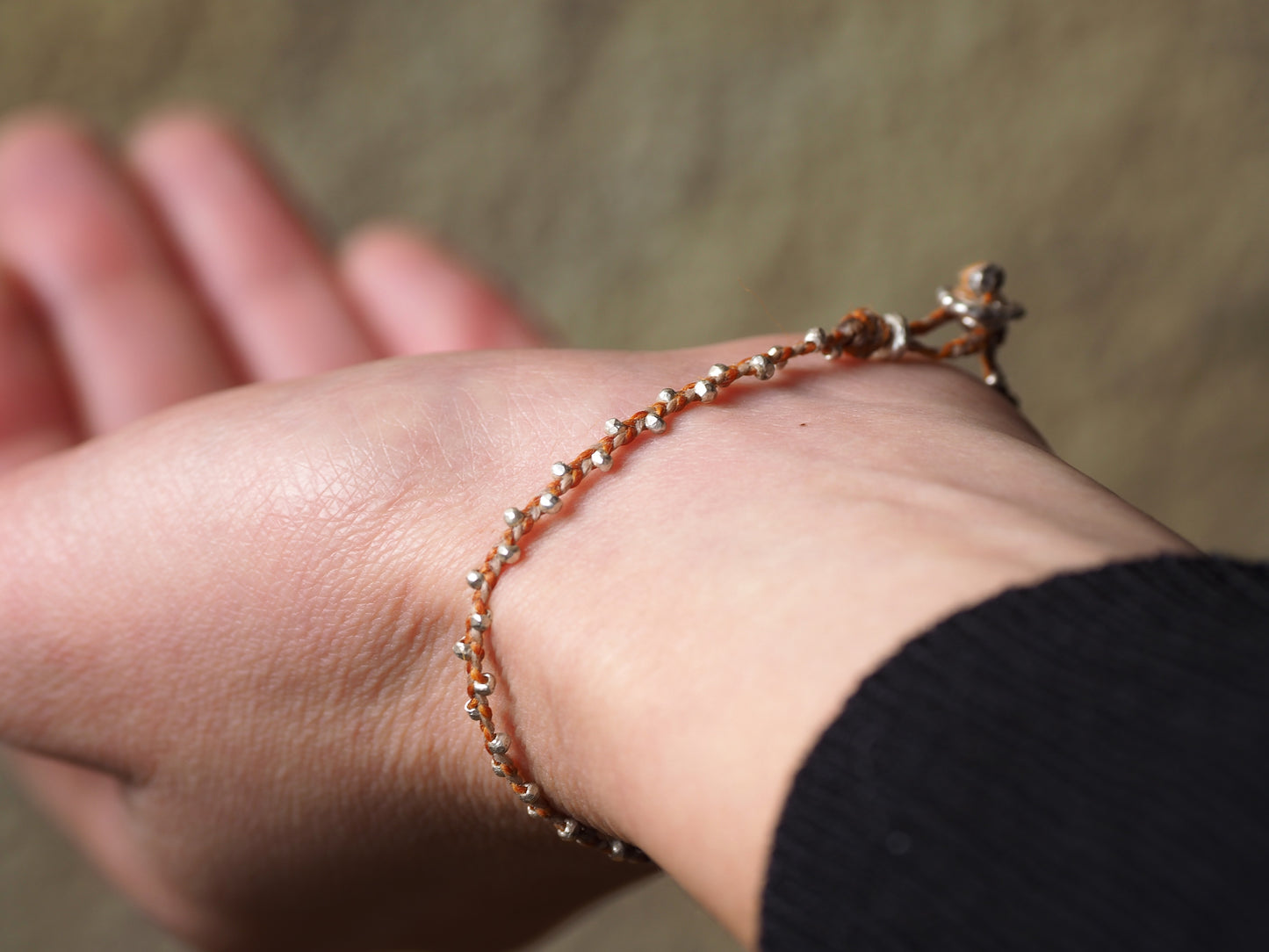 Silver braid bracelet 'Orange'