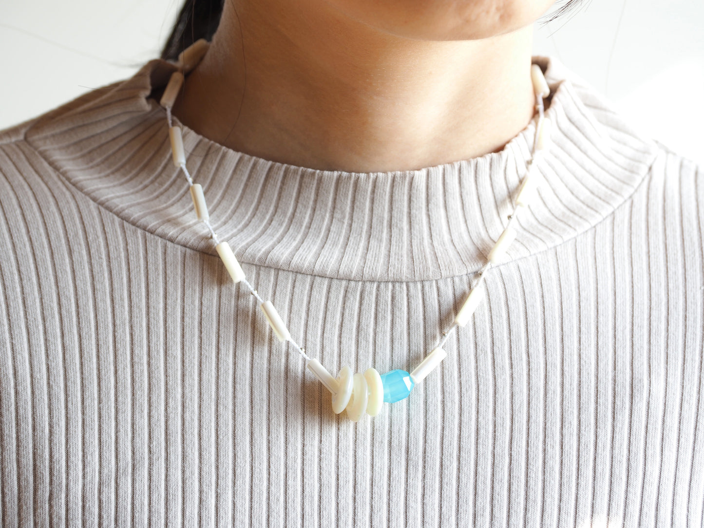 -Chalcedony・White shell- Necklace