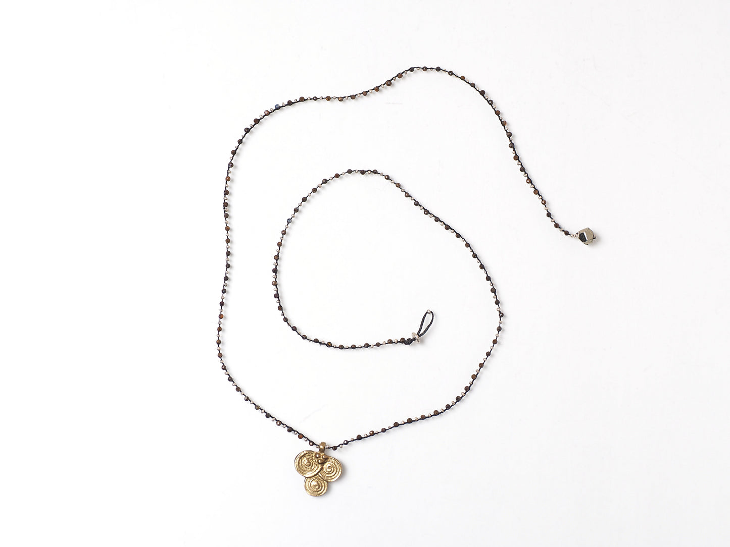 Brass charm pendant -boulder Opal・silver-