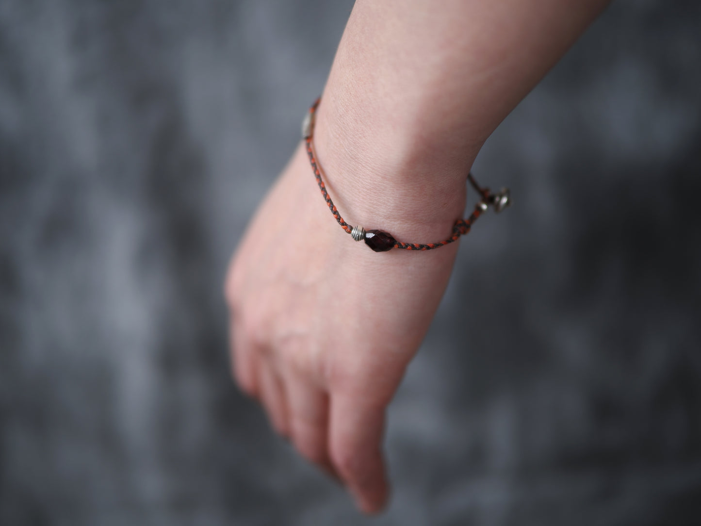-Garnet・Silver- code bracelet