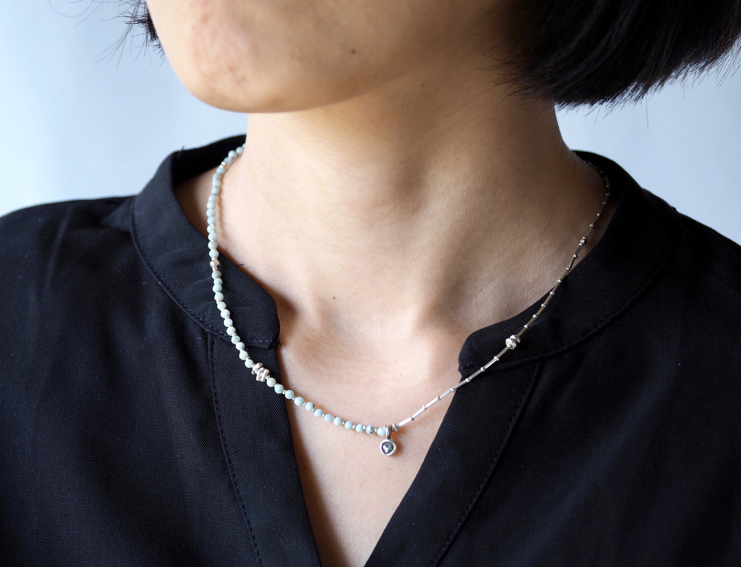 -Larimar- silver necklace