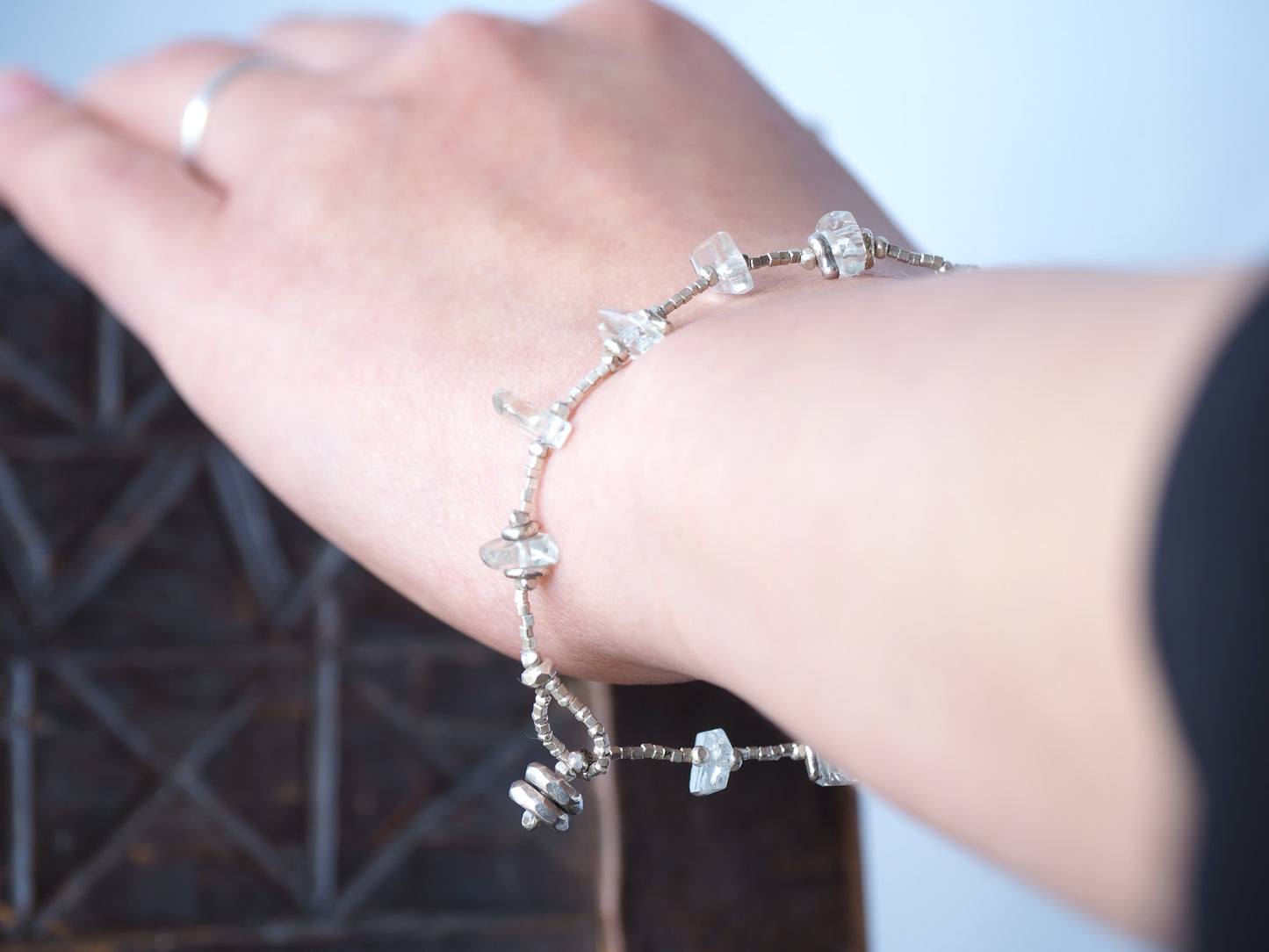 -Greem amethyst- silver bracelet