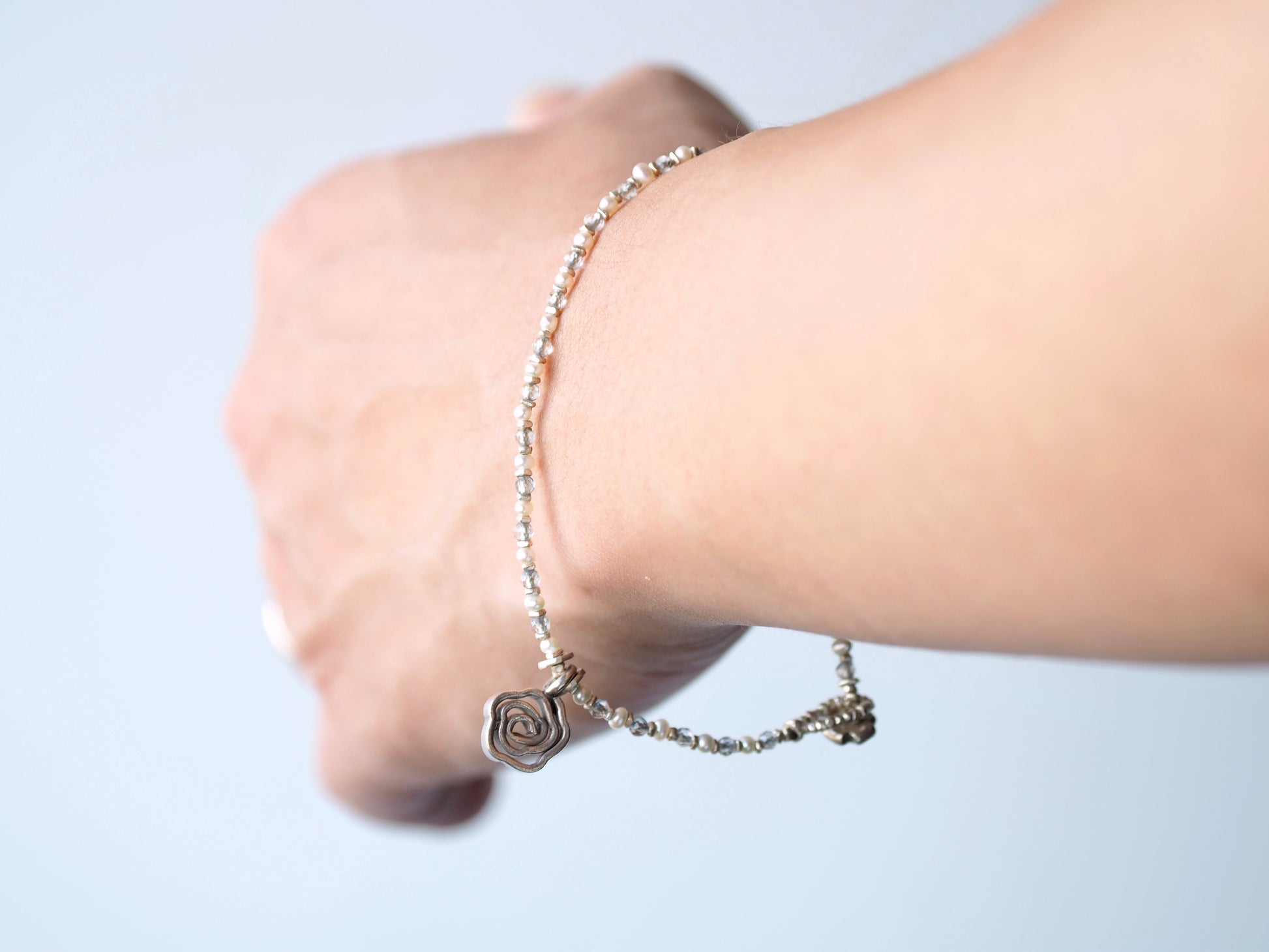 -Pearl・Mystic topaz- bracelet