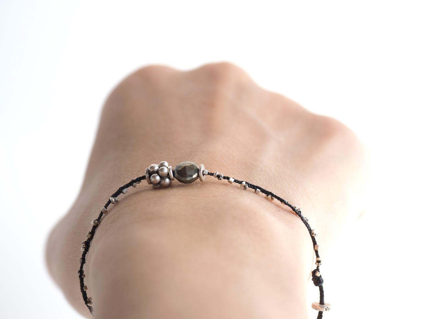 braid bracelet -pyrite・silver-