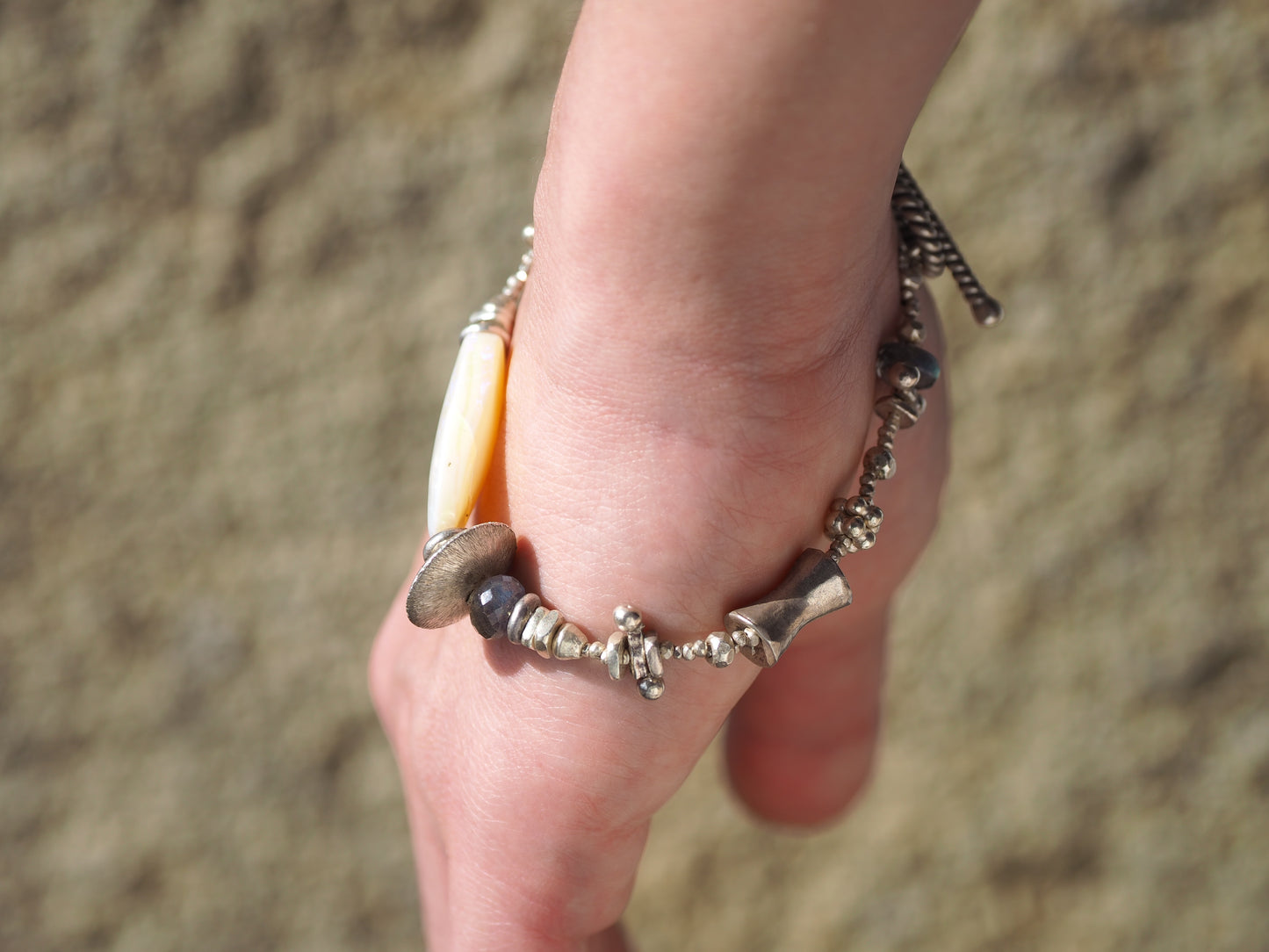 -Opal・Labradorite- silver bracelet