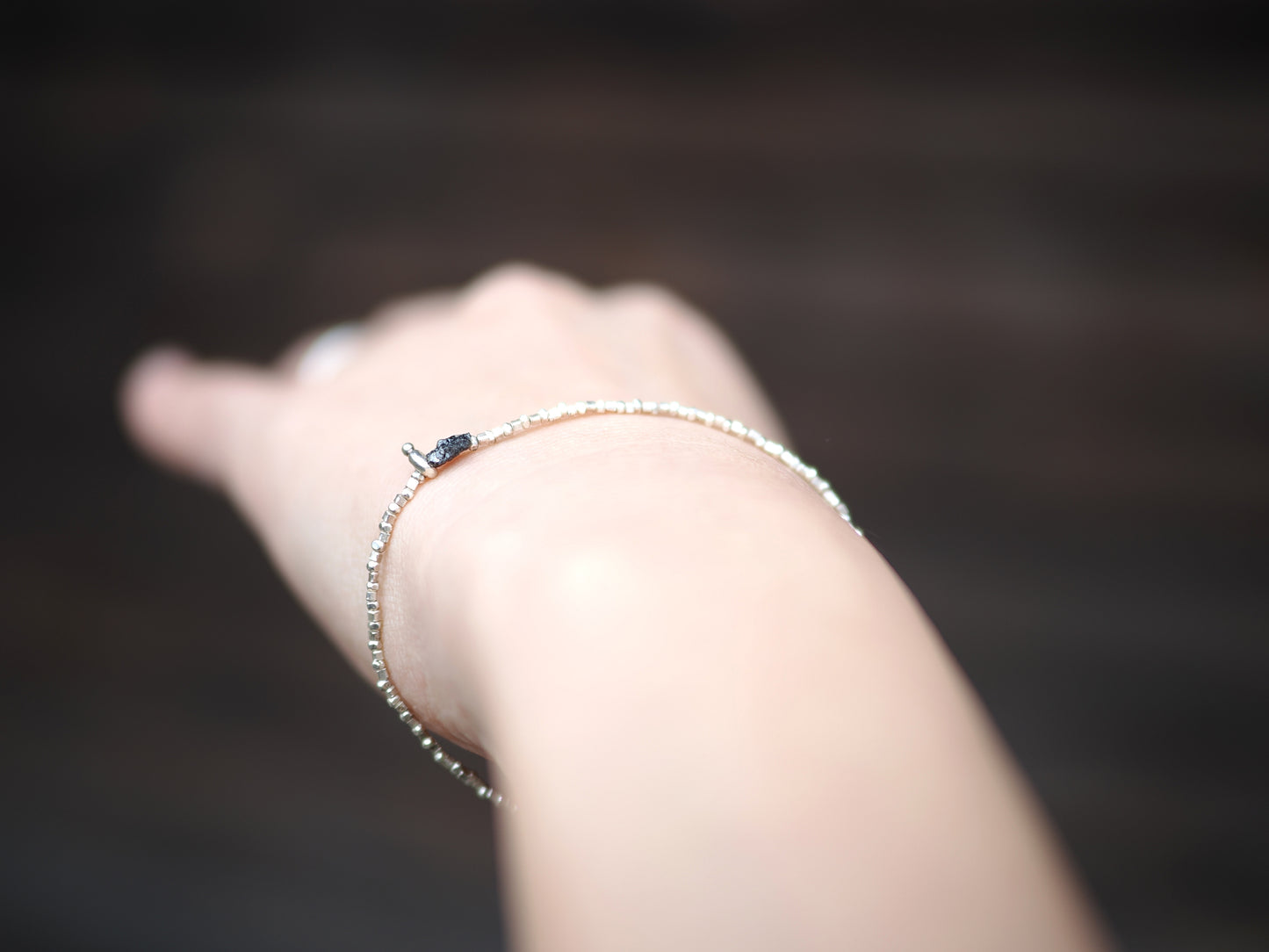 -Black diamond- silver bracelet