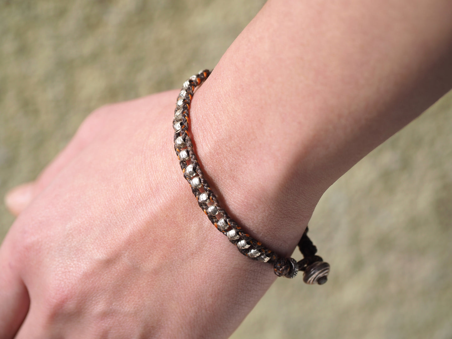 Ladder bracelet 'silver_hummer pattern'