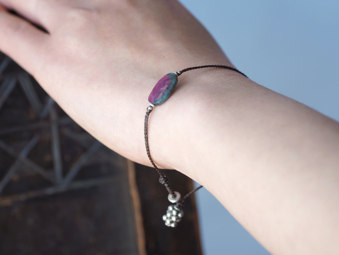 -Ruby in zoisite- wax_code bracelet