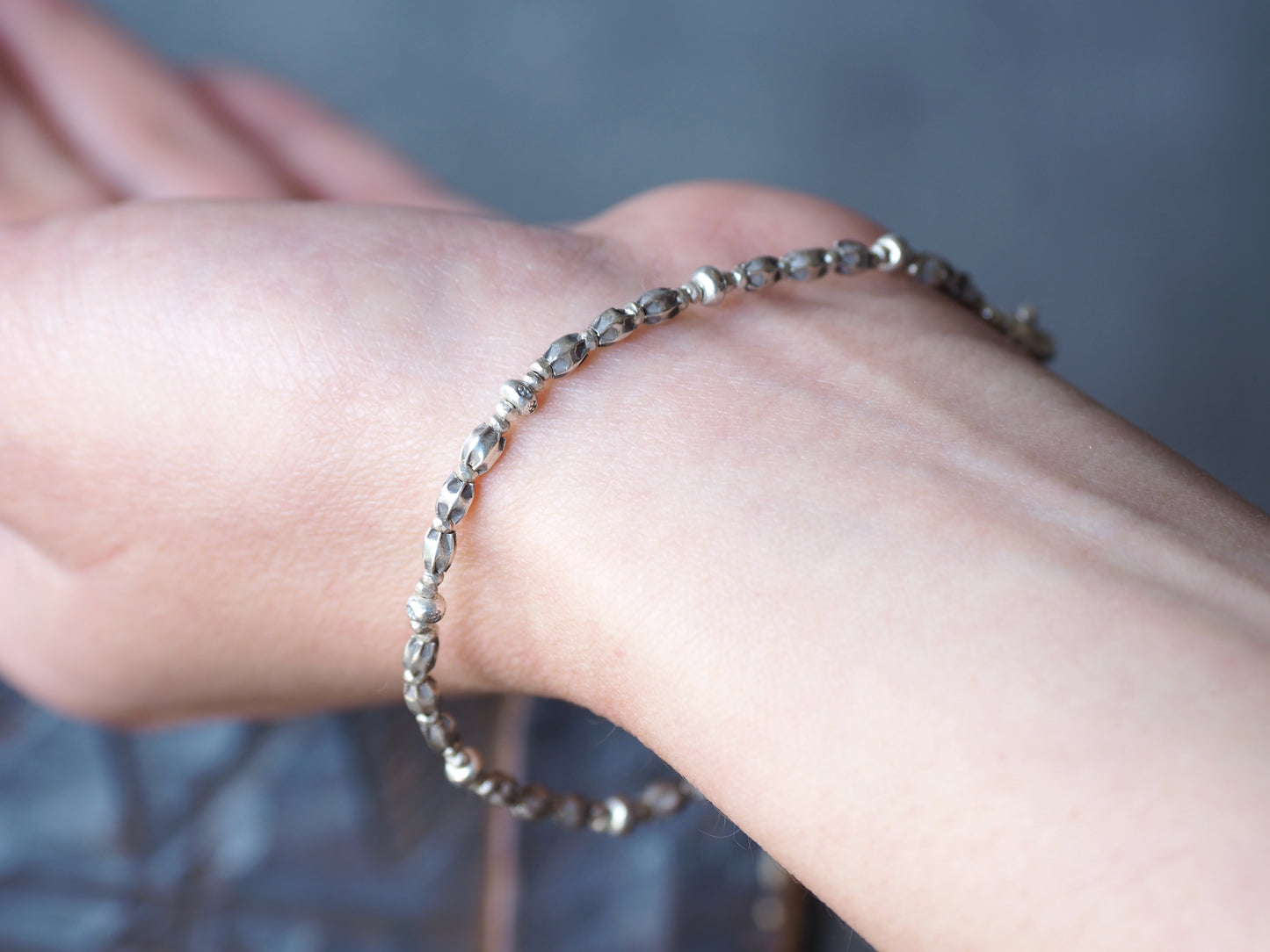 -Lotus charm- silver bracelet