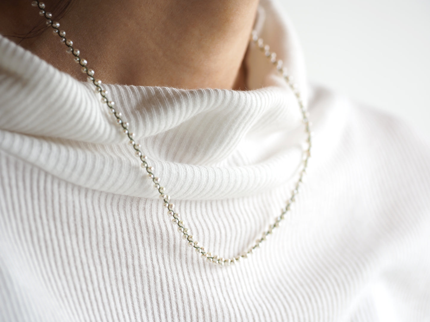 -Baby pearl- braid necklace