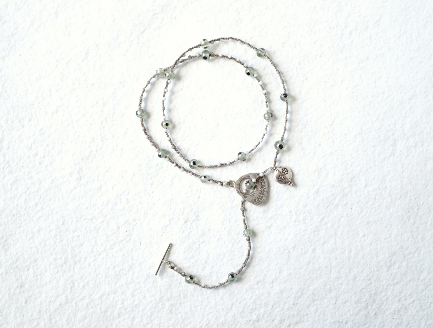 -Eye beads・Howlite- braid mantel necklace