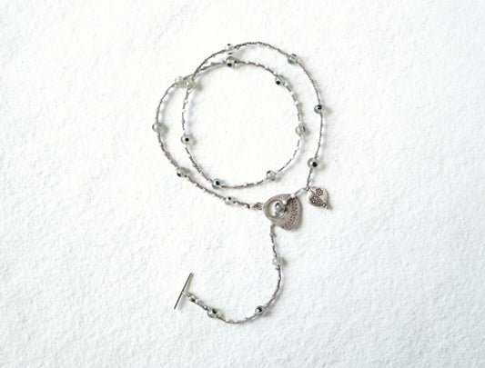 -Eye beads・Howlite- braid mantel necklace