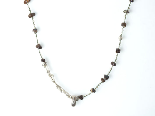 silver_brade necklace 【boulder opal】