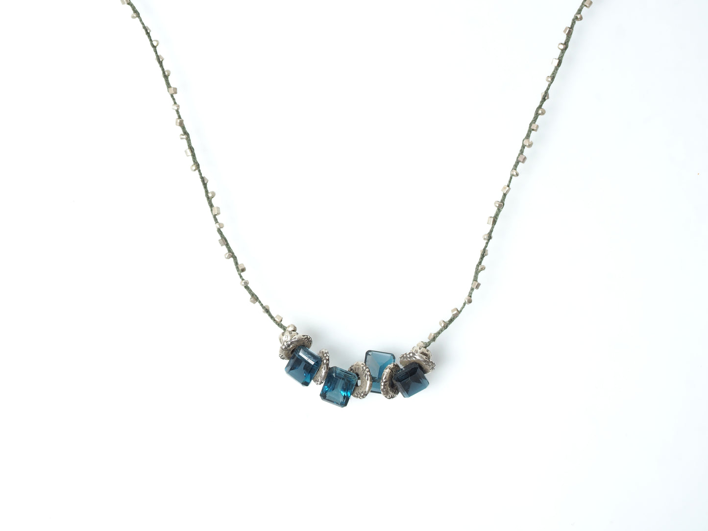London Blue Topaz Braided Necklace 