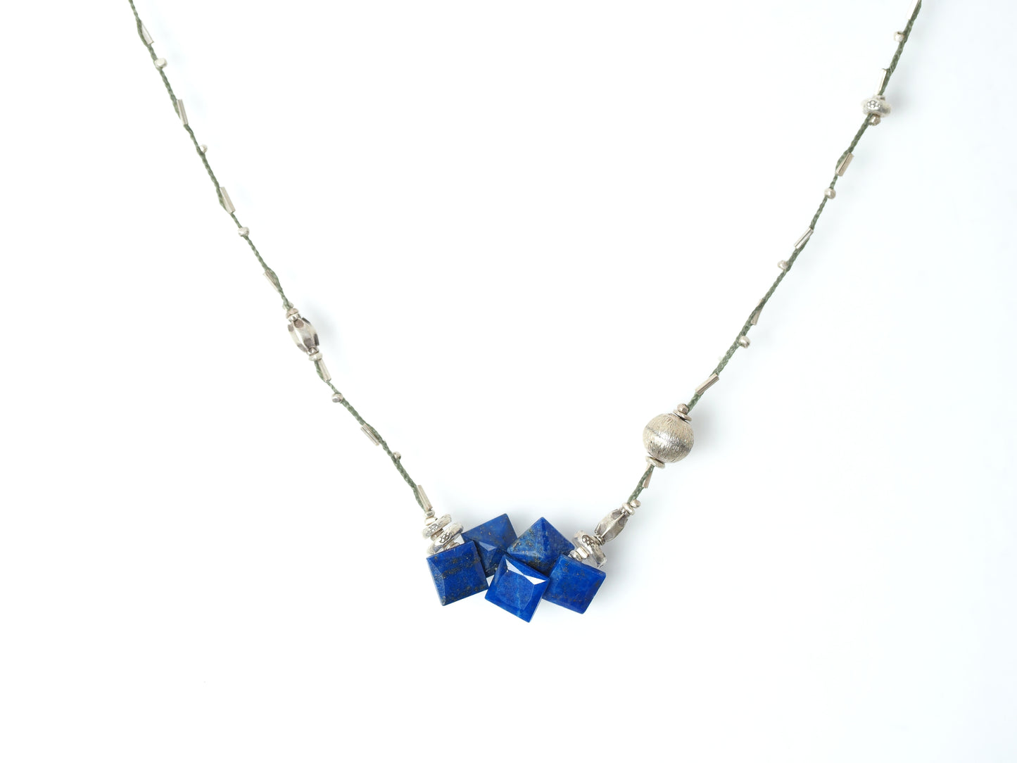 lapis lazuli braided necklace