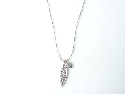 "Bale Braided" Silver Top Long Necklace 