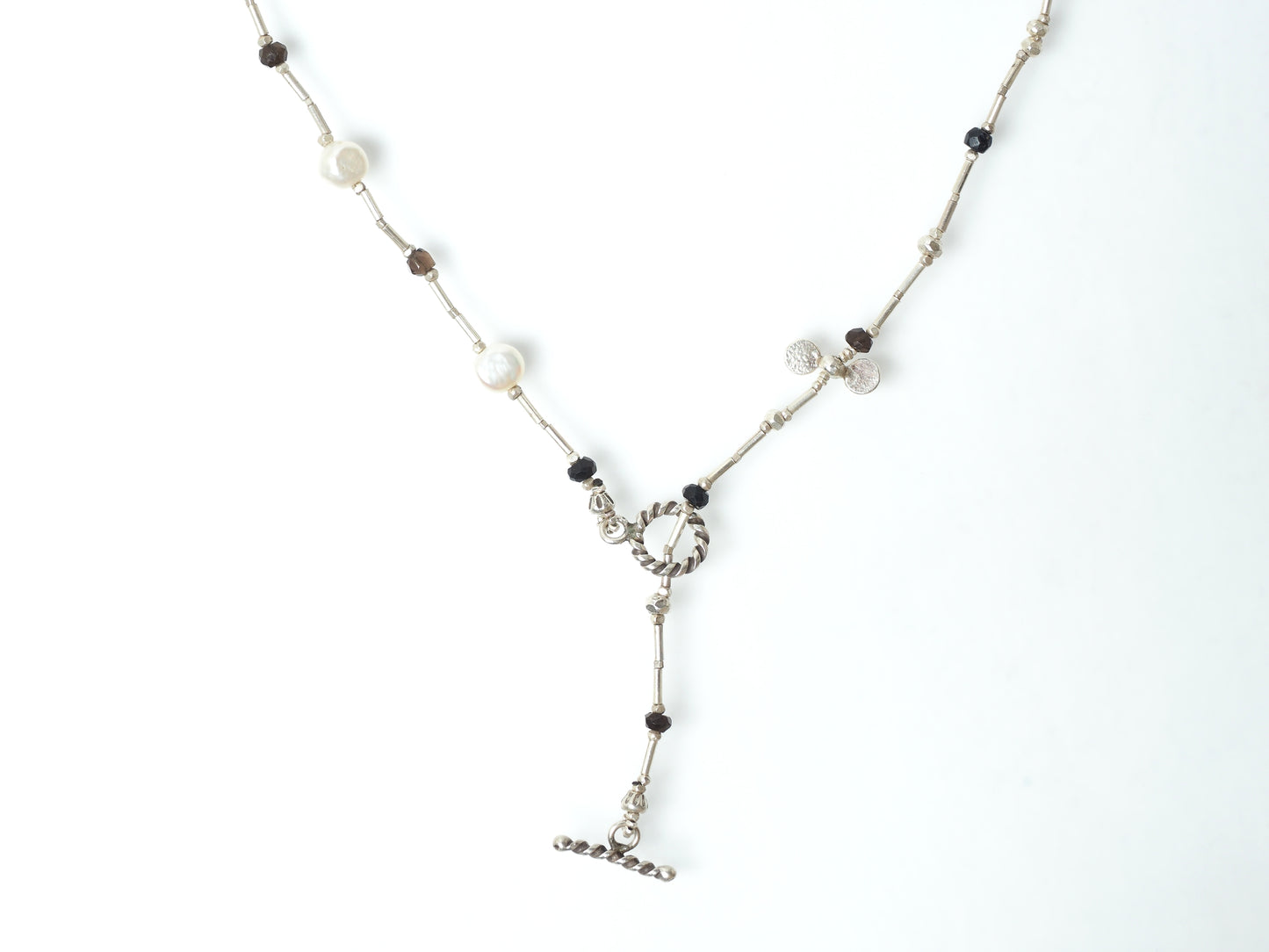 Pearl Smoky Quartz Mantel Necklace 