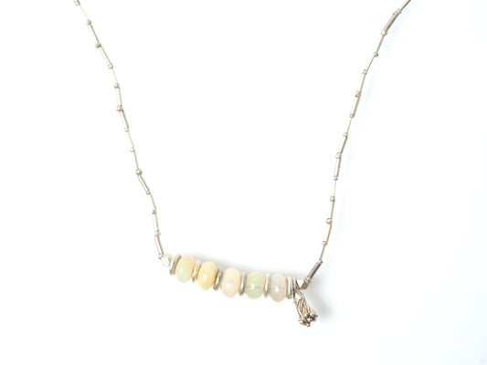 -Opal- silver necklace
