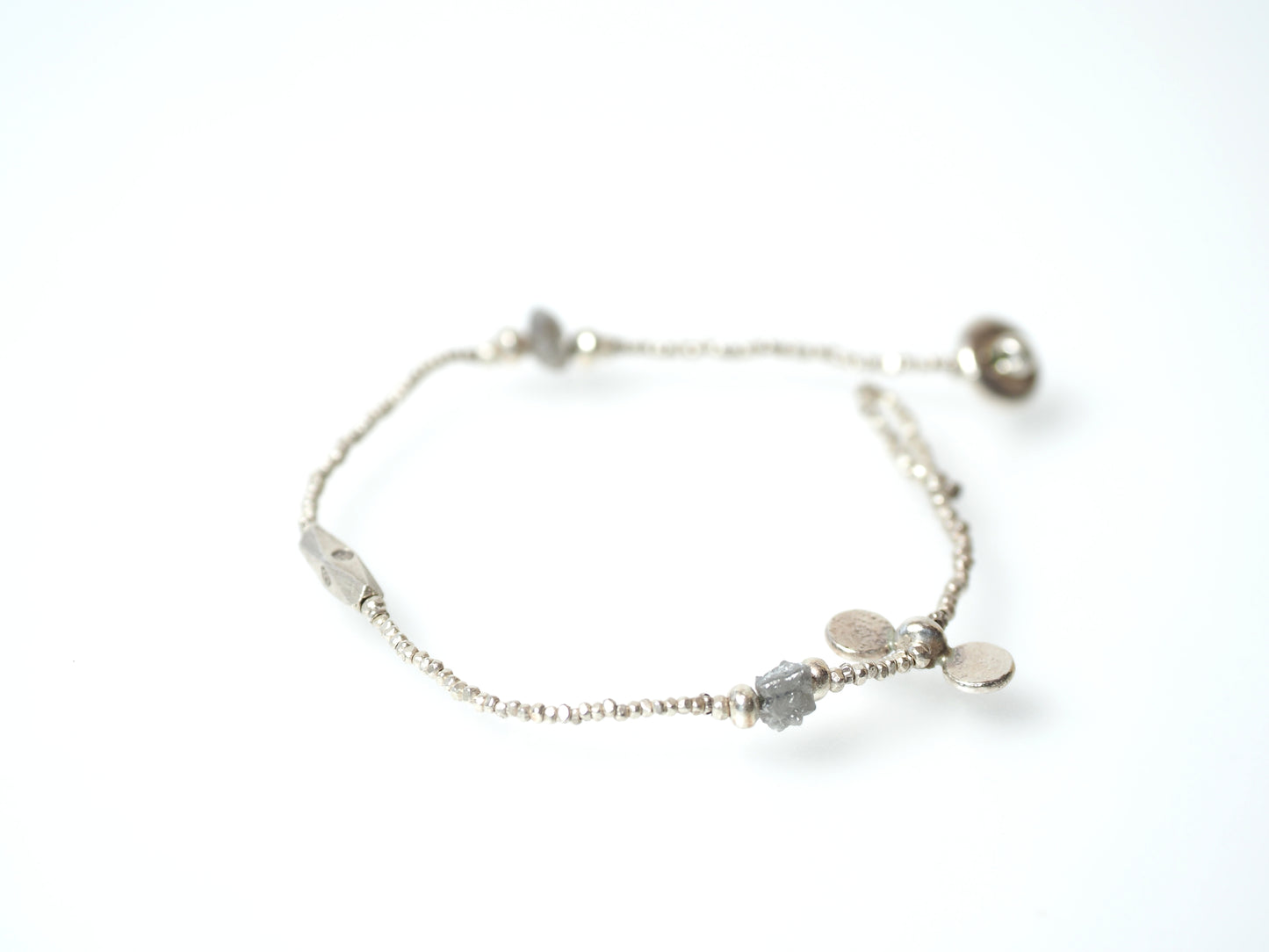 gray diamond silver bracelet