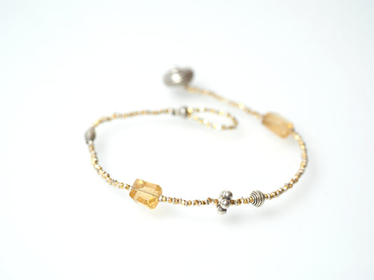 -Citrin- gold & silver bracelet