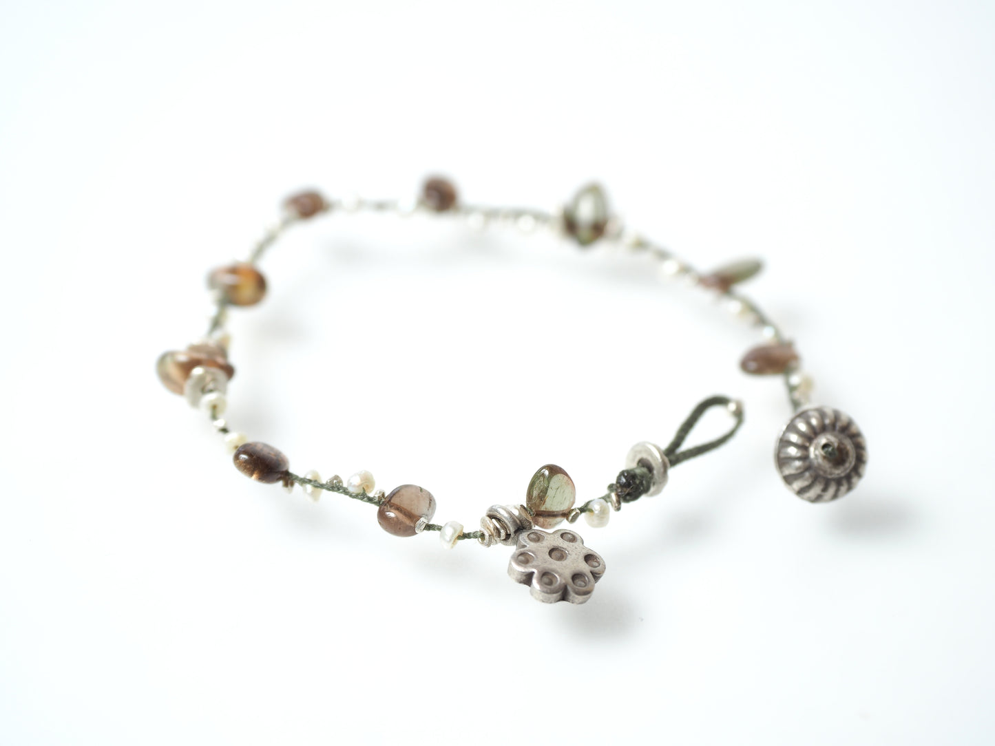 -Andulsite・ Pearl- braid bracelet