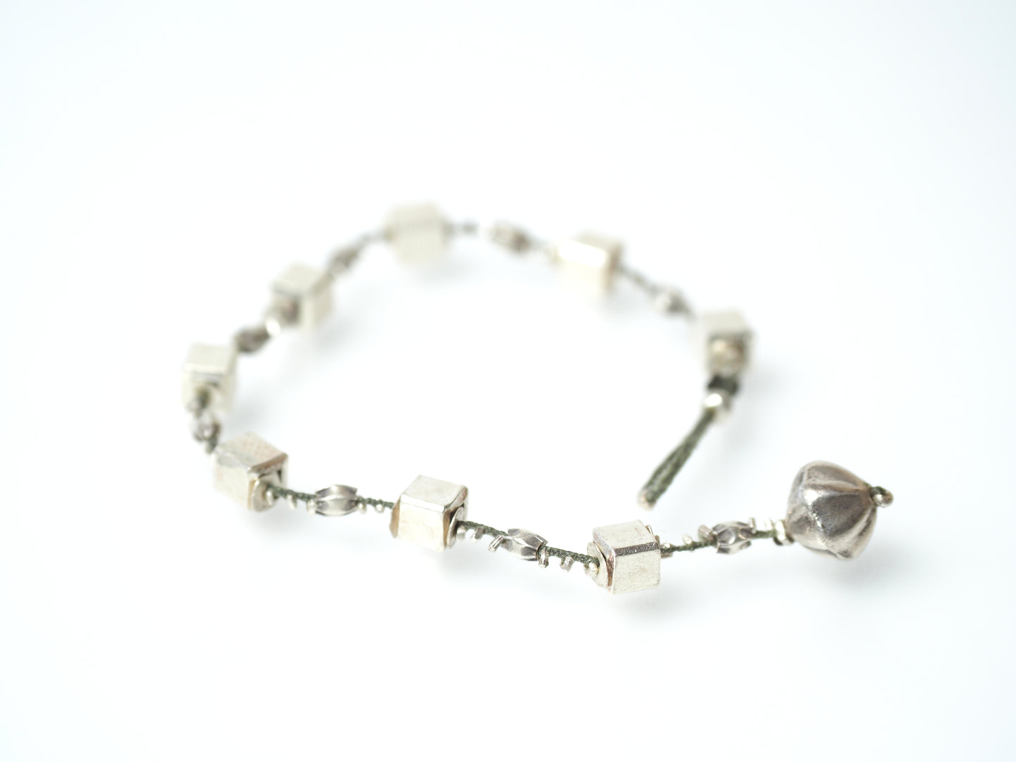 Silver Bracelet "-□-□-□-◇" 