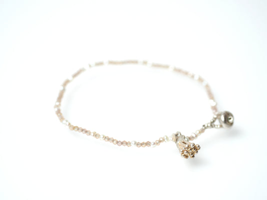 -Brown zircon・Pearl- bracelet