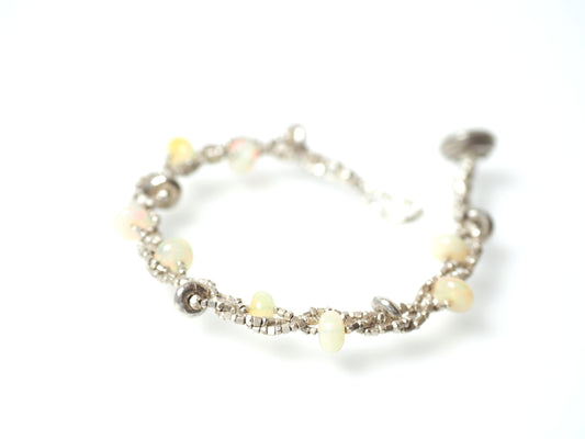 Opal Silver "Triple Strand" Bracelet