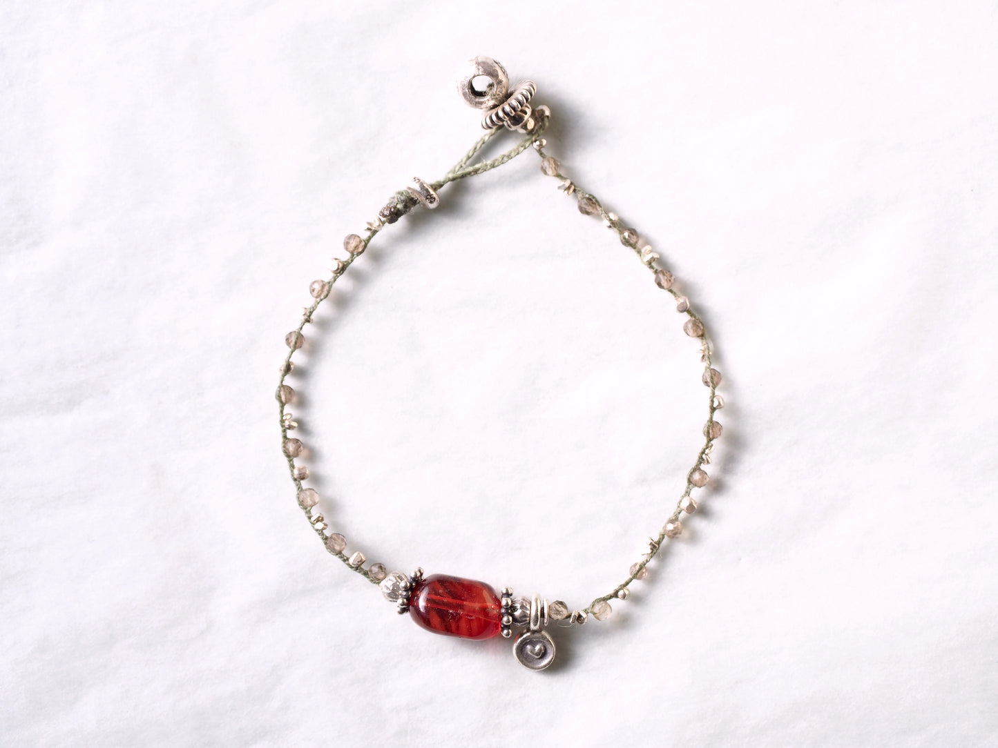 [Tibet] Andesine braided bracelet 