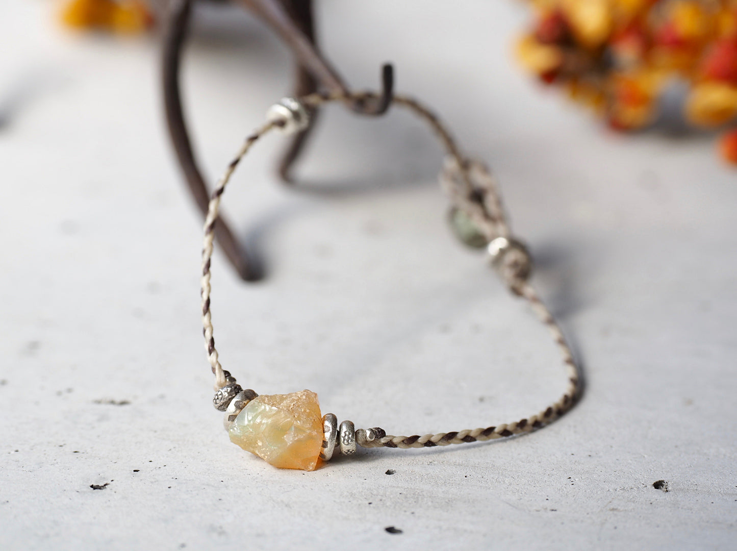 Gemstone Opal Braided String Bracelet