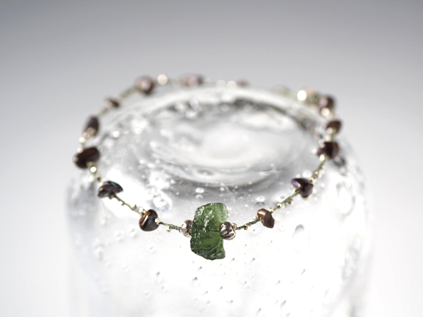 "Moldavite x Boulder Opal" Bracelet 