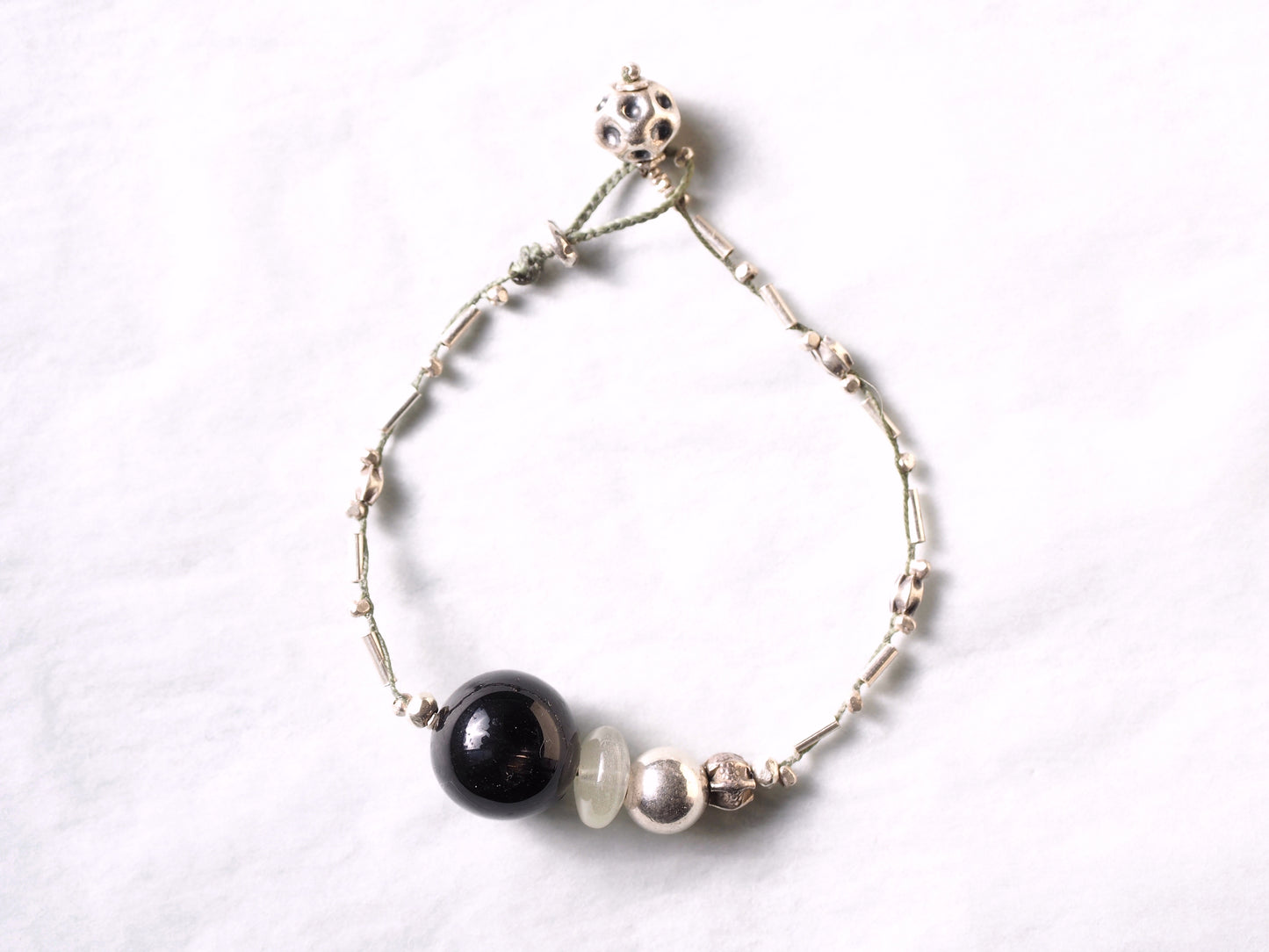 "Morion x Libyan Glass" Amulet Bracelet 