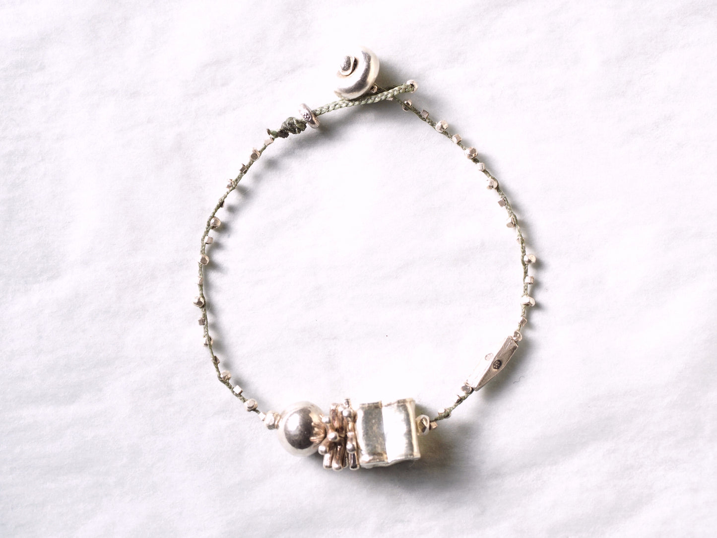 silver braided bracelet 
