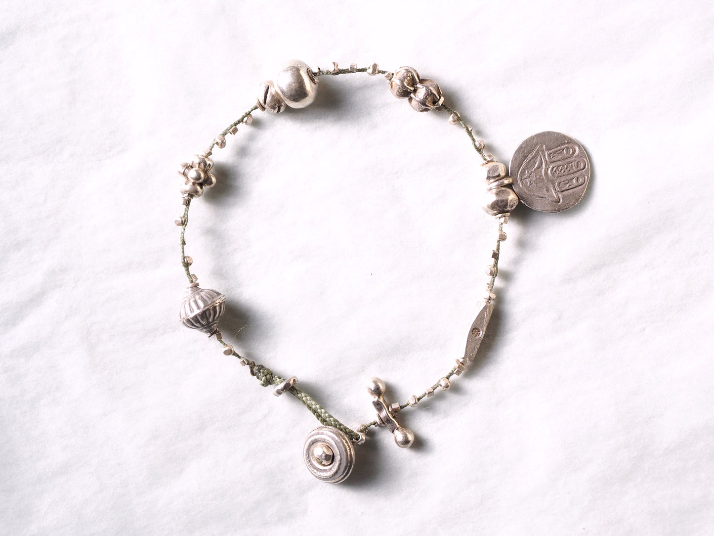 Silver braided bracelet [Fatima] 