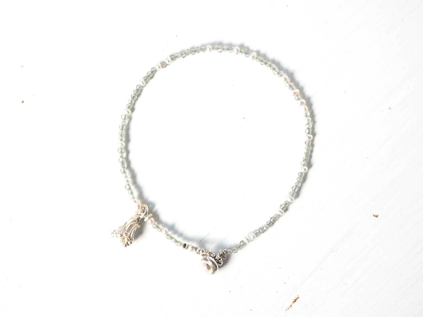 -Green supphire・Pearl- bracelet