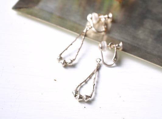 silver rough hoop earrings 