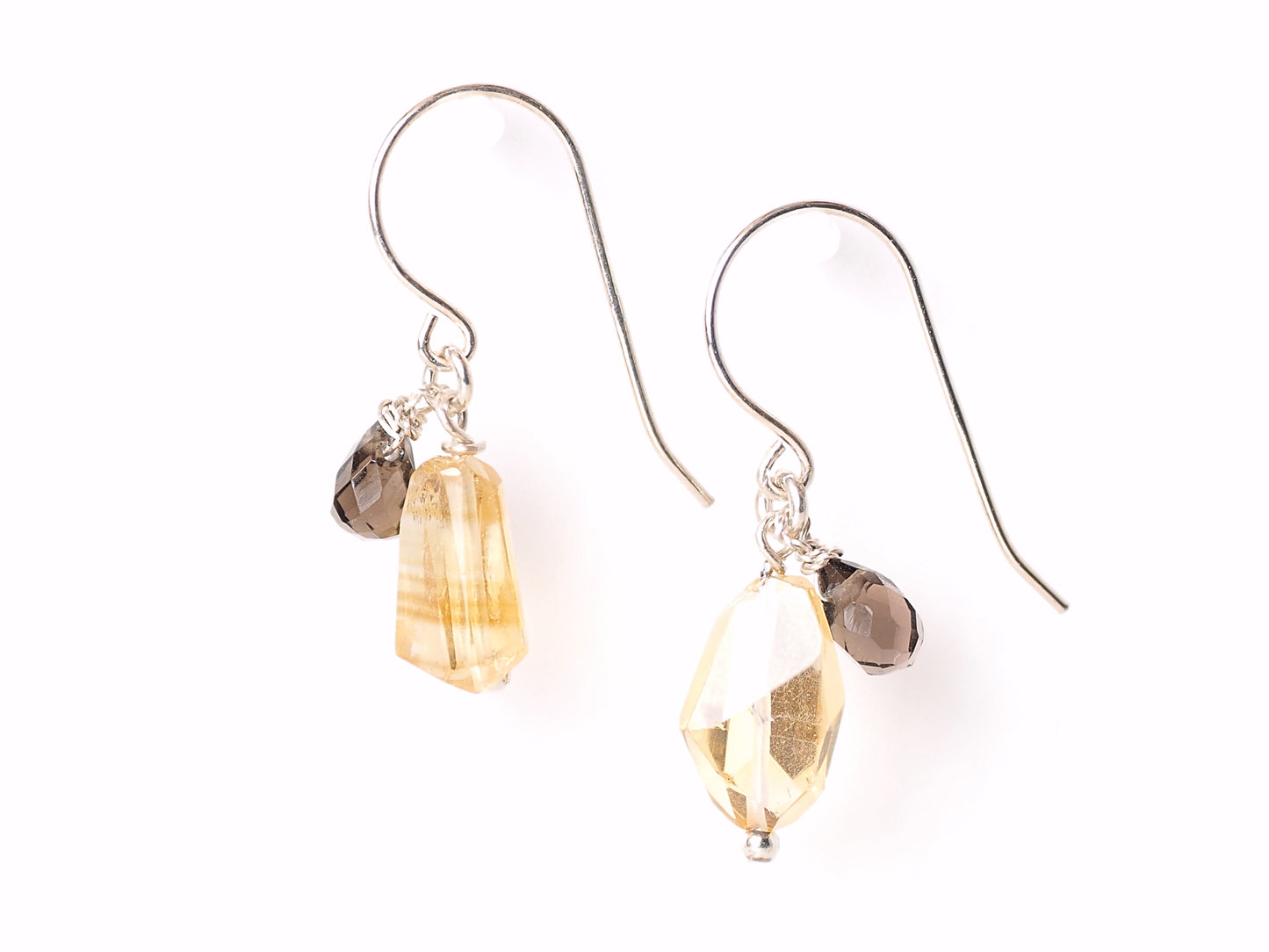 citrine x smoky quartz earrings