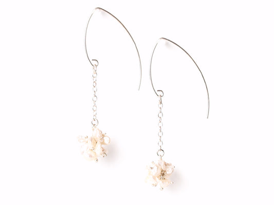 Tassel Freshwater Pearl Marquise Hook Earrings