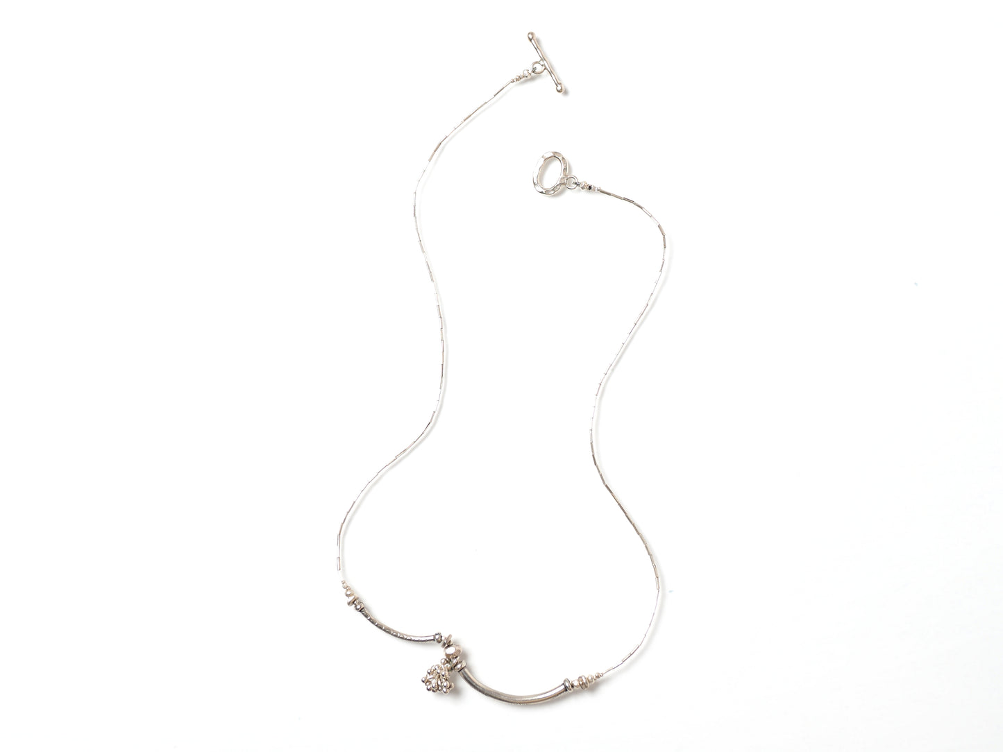 tube top silver necklace