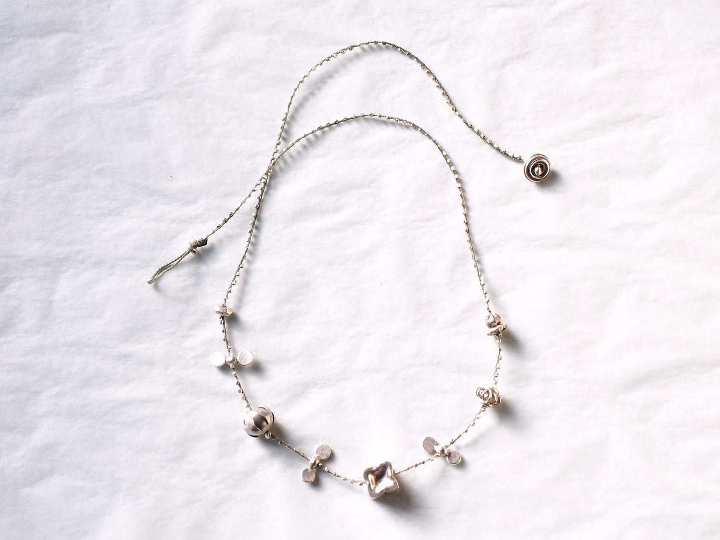 -Silver- braid BIB necklace