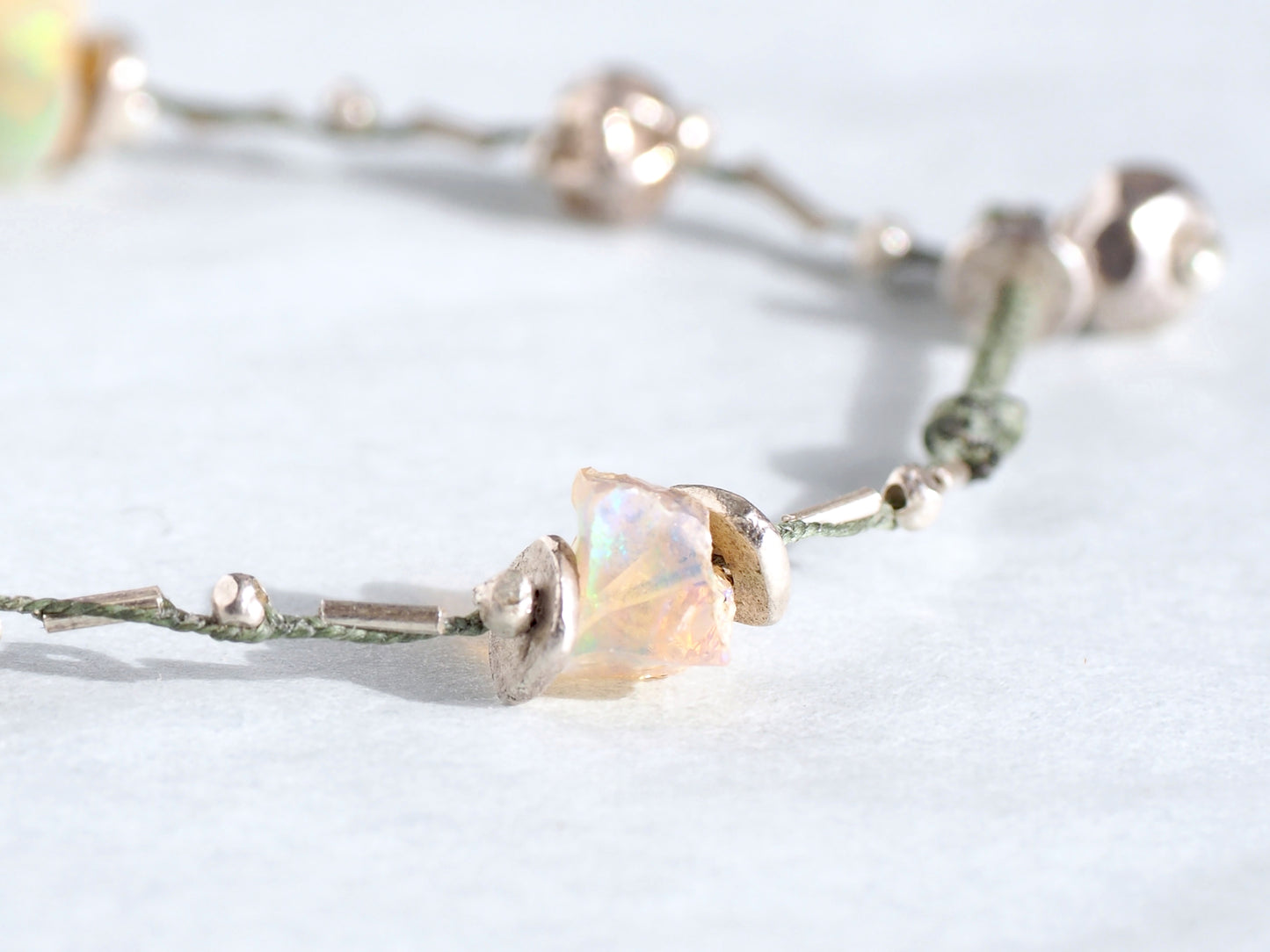 Gemstone Opal Braided Bracelet 