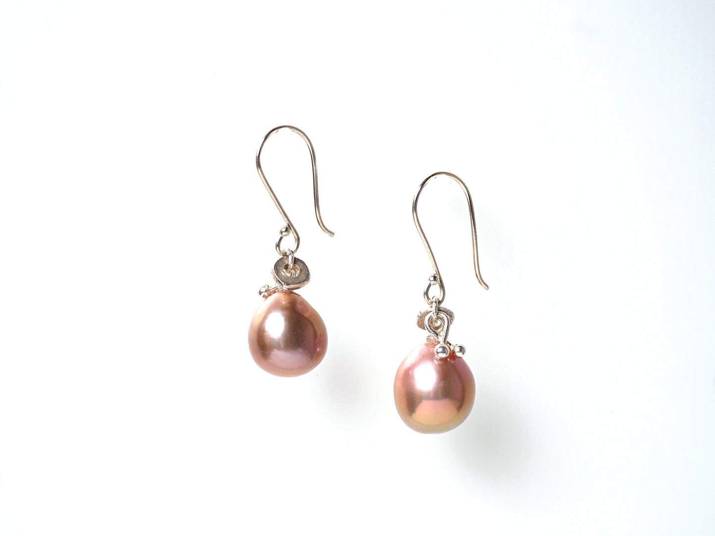 lavender pearl earrings