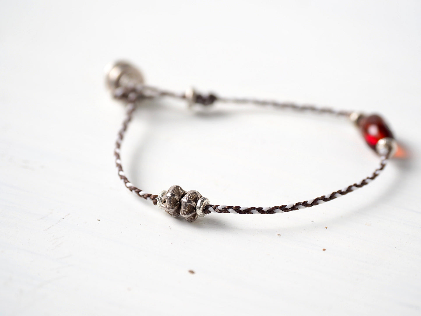 red amber braided bracelet