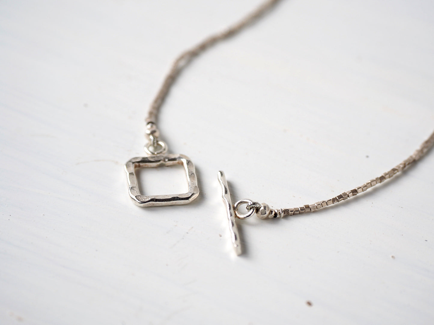 -White moonstone- silver BIB necklace