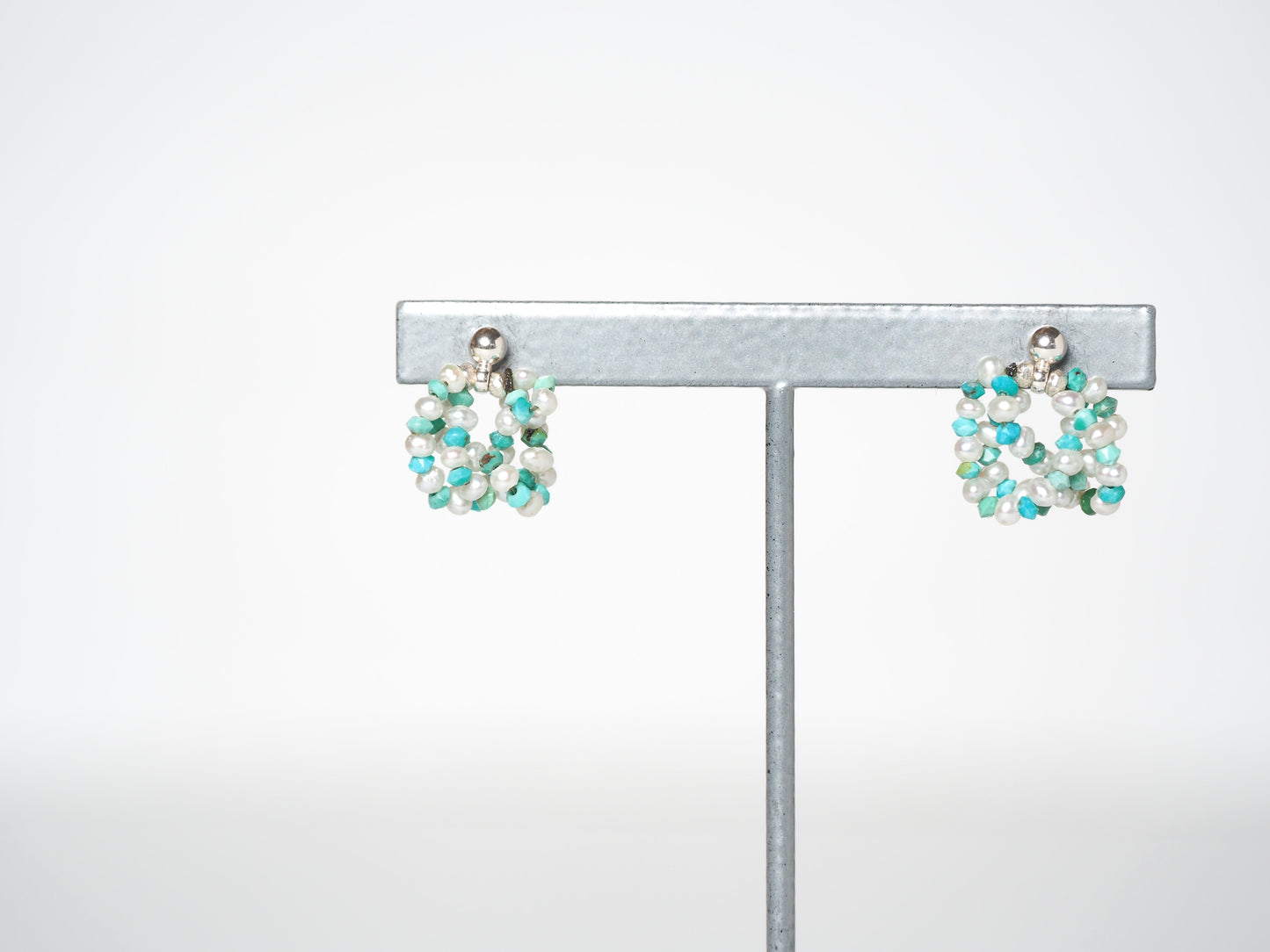 -Pearl・Turquoise- circle <pierce・earrings>
