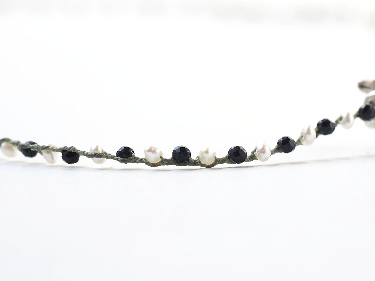 Freshwater Pearl Onyx "Black and White" Mantel Necklace 
