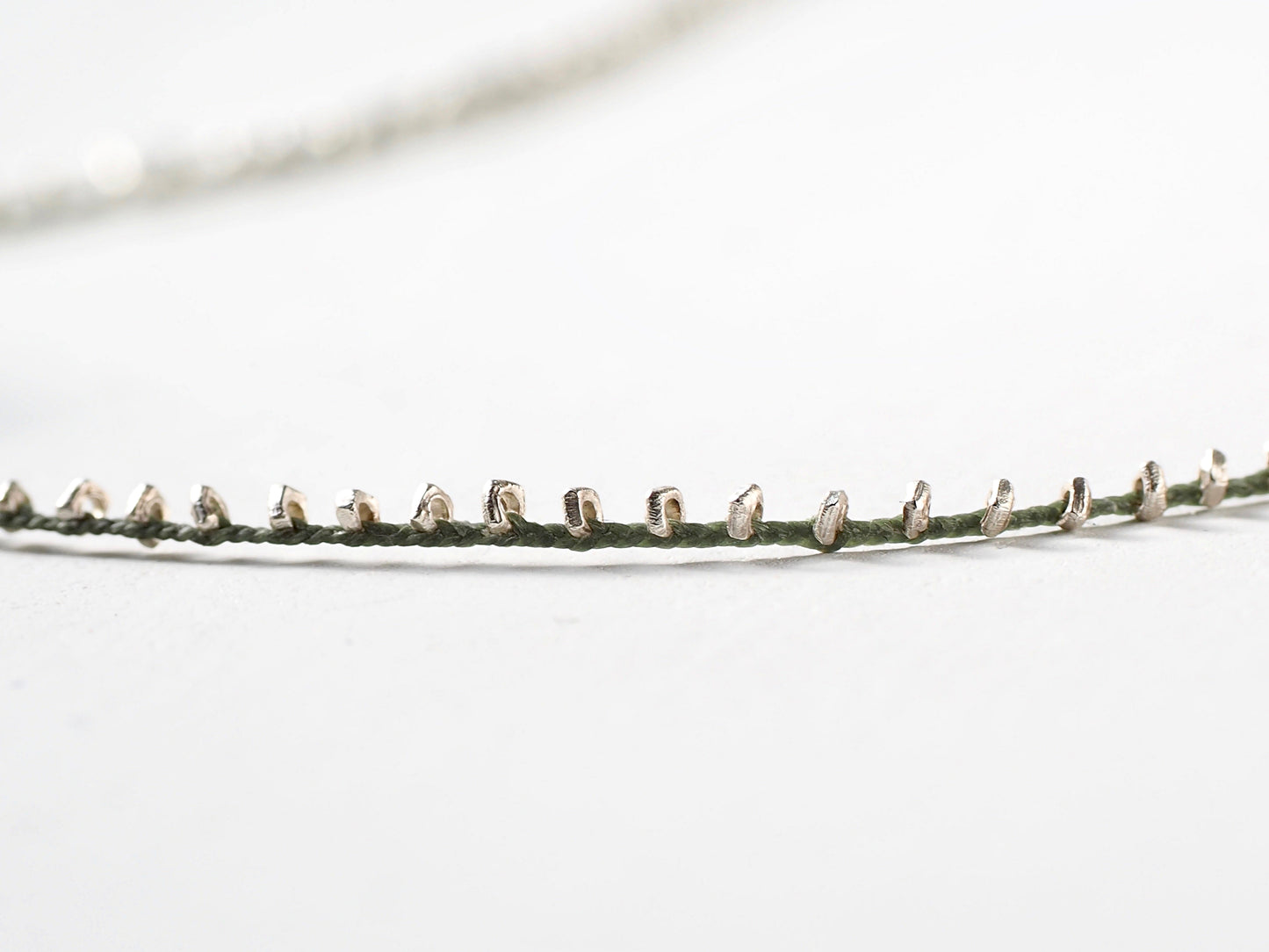silver top long necklace