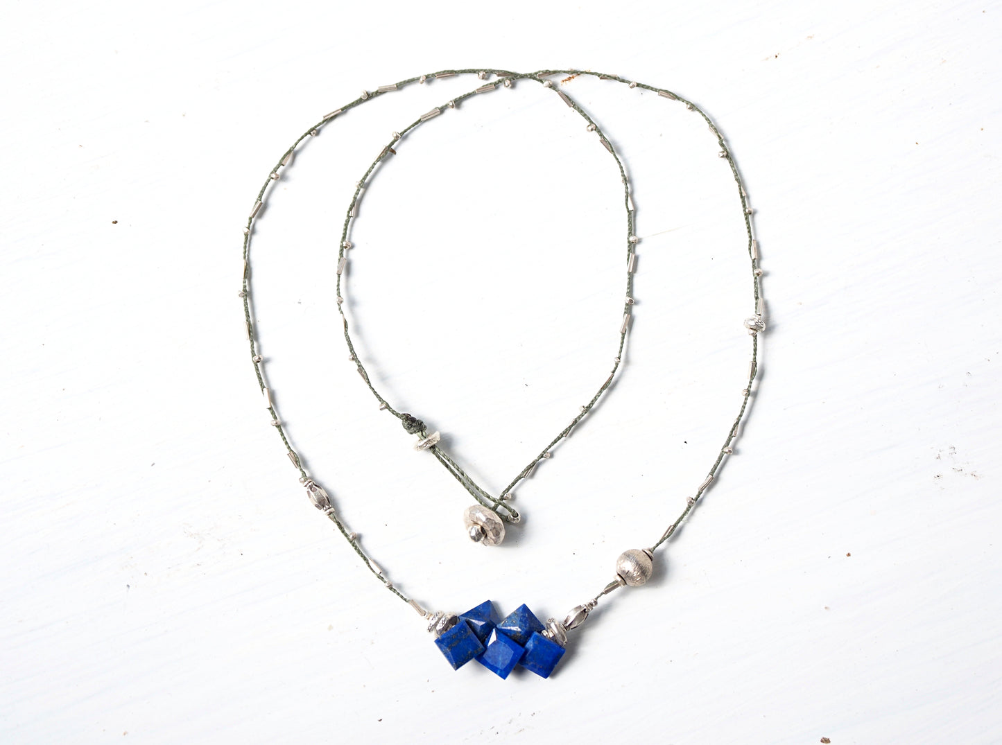 lapis lazuli braided necklace